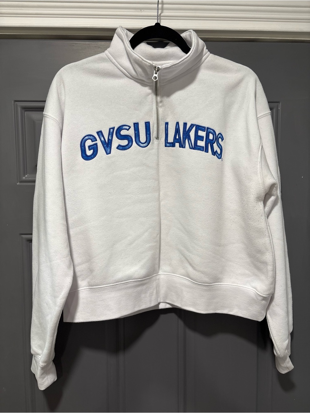 GVSU Lakers White Half-Zip Pullover